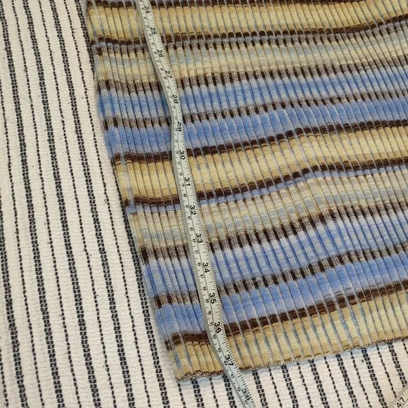 Simkhai Solana French Blue Ribbed Collared Knit Body Cone Preppy Knee Dress XL - Picture 12 of 12